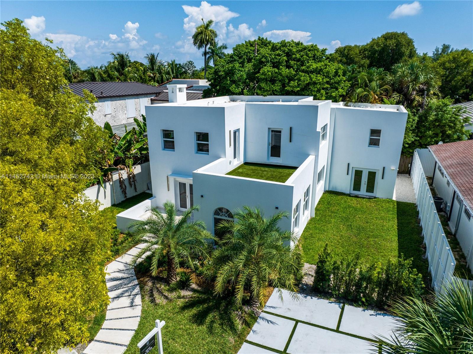 This Gorgeous 3,358 sq feet, located on the exclusive North Bay Rd, Fully Remodeled features 4-Bedrooms 4.5 bathrooms, each room with its walking closet, Elegant and sophisticated high-end finishes. Stunning Italian custom made Kitchen by Italkraft with cooking island in Arabescato Marble and Thermador appliances. Floors are wood imported from Portugal, and Italian Marble travertine thought the house. The house has a Cabana room with beverage center, a Rooftop terrace overlooking the heart of Miami Beach. Lighting is recessed with dimmers, closets have LED lighting and vanities are imported. Every-room in this beauty is oversized. Located close to the Beach,La Gorce Country Club, Restaurants, Soho House,Shopping and much more.
Ready to move easy to Show!