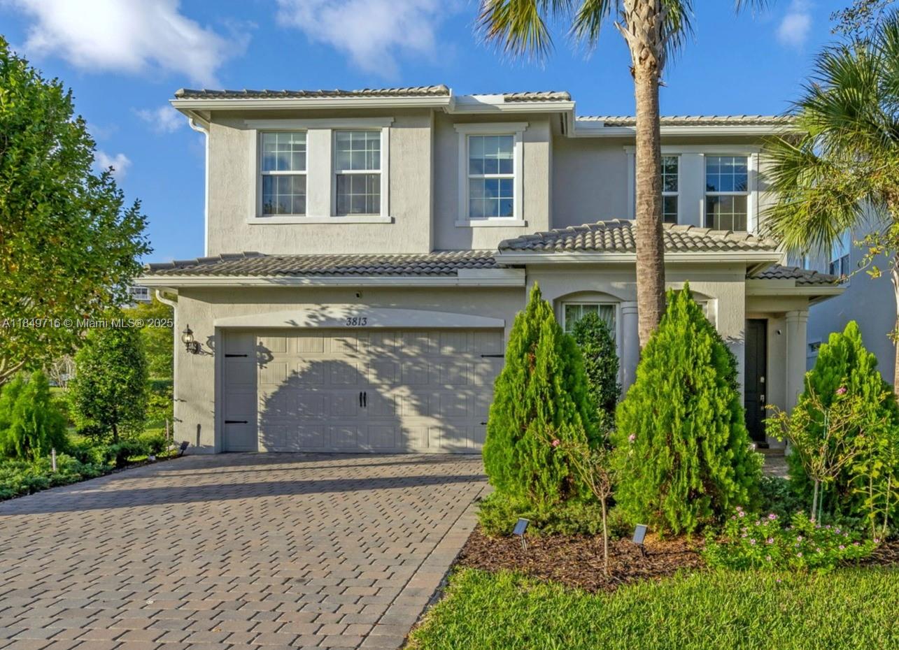 Best location in the community! Large corner lot 5 bedroom, 2.5bathroom 2story single family house built in 2020, with no neighbor on the left and lake views. Move-in ready, extended garage, open-concept layout, huge built-out pantry, 5th bedroom (den) on the ground floor. Upstairs four bedrooms each with built out walkin closets, a modern loft, upgraded flooring. The spacious backyard boasts a covered lanai, BBQ. Smart home features large smart TVs, electronic door locks, and smart lighting. HOA offers resort-style clubhouse, Olympic-sized pool, gym, tennis courts, scenic jogging trails. Rent includes all amenities, pool maintenance, landscaping. It is an investment opportunity, no flood zone, low HOA, new construction, close to beaches, major highways, between Miami and Fort Lauderdale.
