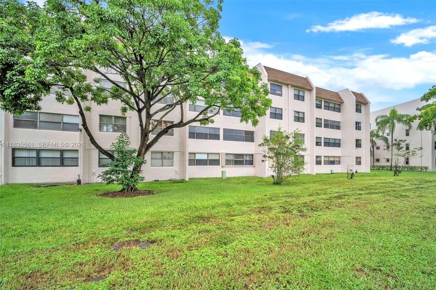 Welcome home to this spacious 2 bedroom, 2 bathroom condo in the heart of Sunrise Lakes, a sought after 55+ community designed for comfort and connection. Filled with natural light, this inviting residence features tile flooring throughout, an open living space perfect for relaxing or entertaining, and the convenience of in unit laundry. Enjoy a peaceful lifestyle with resort style amenities including 24 hour security, a heated pool, clubhouse, fitness center, golf, tennis, on site dining, movies, and shuttle service. Whether you are looking for a serene full time home or a seasonal retreat, this condo offers the lifestyle you deserve.