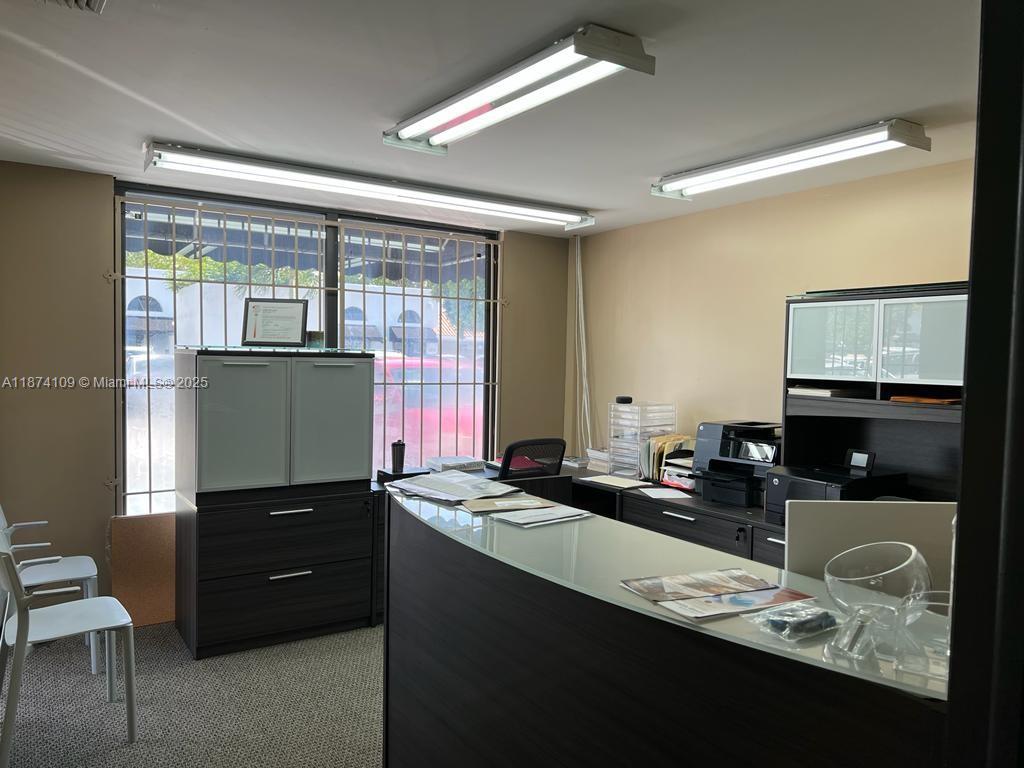 1st Floor Warehouse: 3,300 +/- sq.ft. of opened space, 18 ft height with an office in the reception area
2nd Floor Offices: 1,650 +/- sq.ft. 1 large executive office/ conference room, 1 regular size office and a large open area with 2 additional offices.
3-Phase- 600 amps electric system
2 central A/C’s 5,000 and 12,000 tons
Air compressor lines in warehouse area
Roll-up door with City assigned loading zone on side street
Insulated walls and ceiling in the warehouse
Zoned: 7100 light industrial/manufacturing, as per the City of Sweetwater
Type of businesses that can fit in the space: light distribution, manufacturing, training center, offices, retail, some medical and many other.
Can be leased with furniture and warehouse racks; or vacant