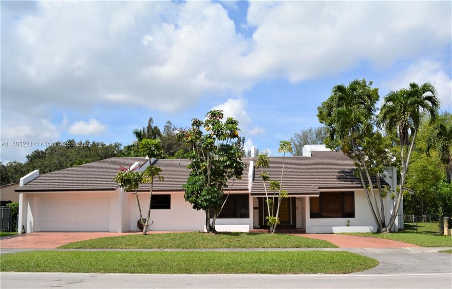 SELLER MOTIVATED! RARE ONE STORY LAKE HOUSE opportunity to make your own! Original owners and one of a kind custom built home in Miami Springs. Home is a 3 bedroom 2.5 baths, you can make it 4 bedrooms if you wish. Open Concept with vaulted ceilings and Atrium located in the center of the home providing natural light throughout the home. This home is ready for your personal touch. New Roof, A/C and Washer/Dryer units.  Interior and exterior has recently been painted. Large circular driveway. MIAMI SPRINGS ("Small town lifestyle in the middle of the big city") It is centrally located with easy access to major expressways and beaches, Miami International Airport, Palmetto Expwy.