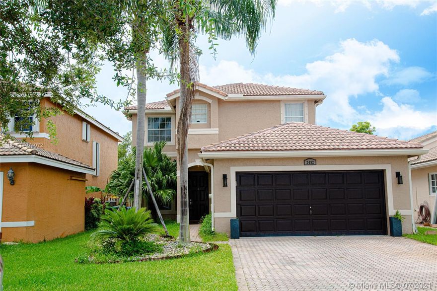 Beautiful move in ready home in Silver Shores. This gated community is located in Miramar with wonderful green spaces, gym, community pool and more. This 3/2.5 home has a new AC (2020) and updated kitchens and baths. Low HOA of $150/month.