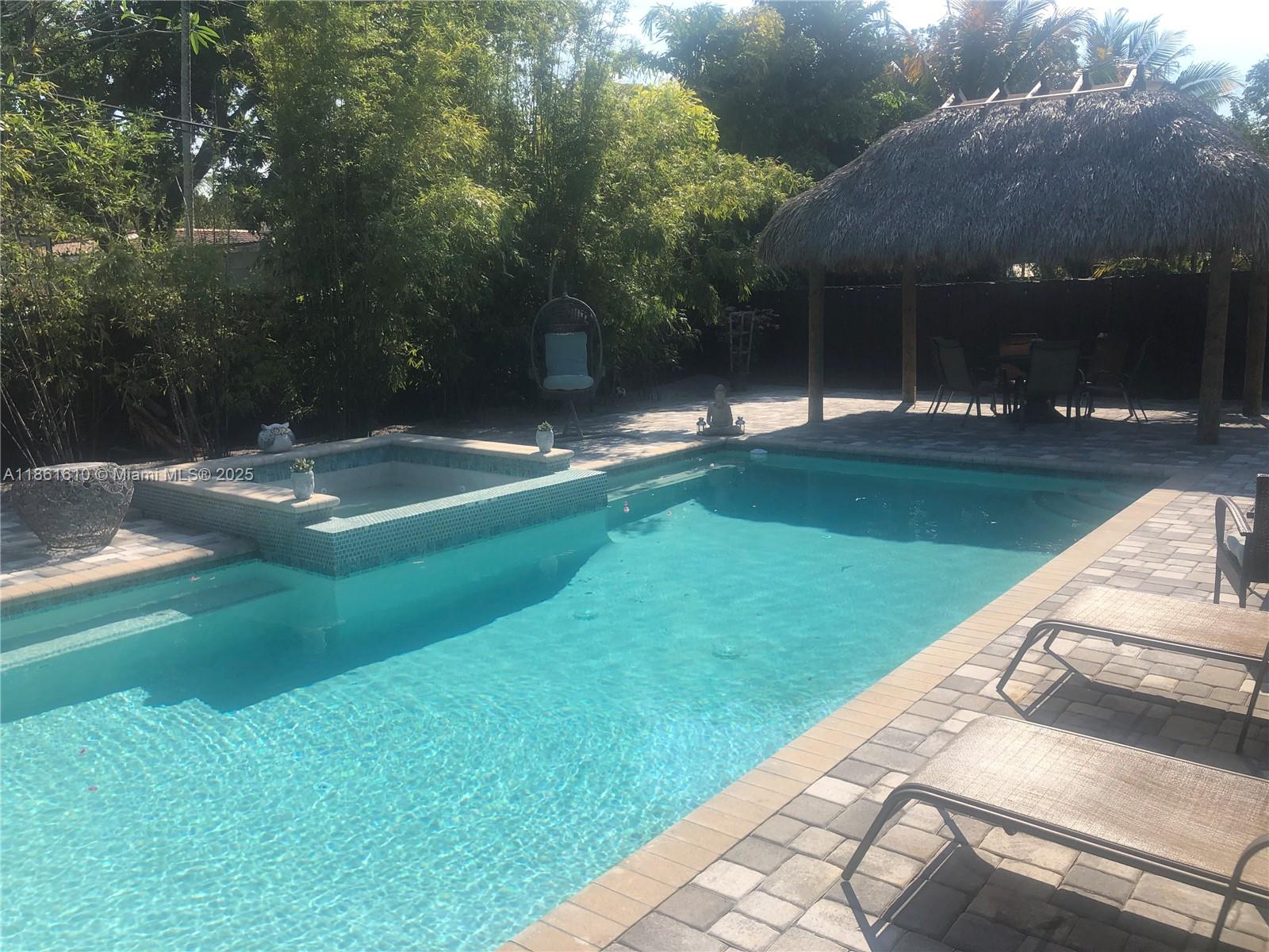 Beautiful house with 30 x 20 New Pool witth Jacuzzi and Heater that can be used all year round!! Fully remodeled, at Keystone Point Islands, a 24 hs. Guard Gate Comunity. Greeat Location, walking distance to Whole Foods, Publix, Keystone Park and Marina, within minutes to great restaurants, Bal Harbour Shops, Aventura Mall, Winwood, Miami Airport, the Beaches. Large bakyard, pool deck and covered patio, with Tiki Hut. Third outdoor bathroom in the courtyard. Space with grass with automatic sprinklers system. All New Hurricane Impact Windows and Doors. Updated kitchen, with Monogram 48"Refrigerator. Generator for your peace of mind. "A" rated schools district. Great for students that want to walk to Johnson &Wales University or Barry University. Call listing agent for appointment from 11 pm