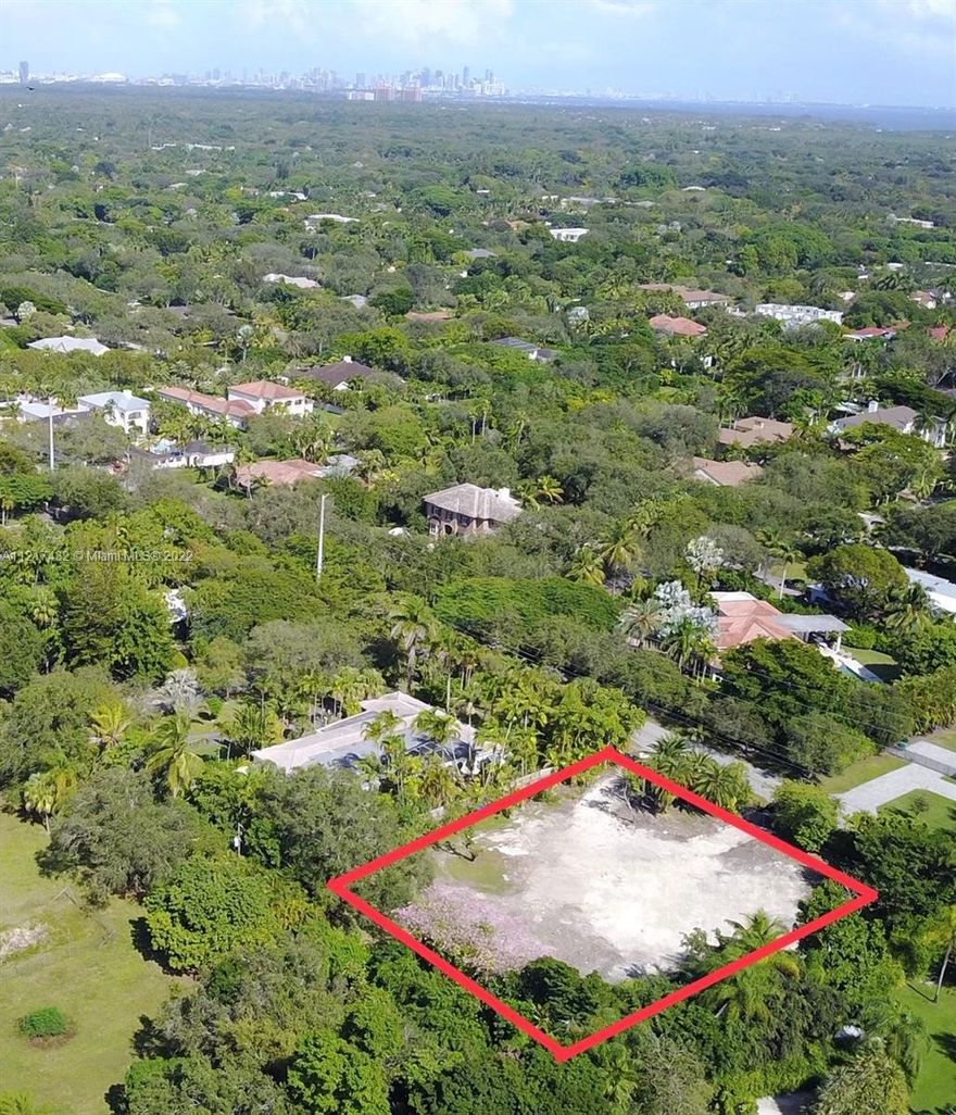 Beautiful lot on lovely street in coveted Pinecrest! Rare opportunity to build your dream home on this builder's acre with mature trees and lush landscape. Existing home on property but being sold AS IS for land value.
Located minutes from elite private and public schools, Pinecrest Gardens, shopping & entertainment. Already connected to municipal water!

Buyer is responsible for documentary stamps at closing.