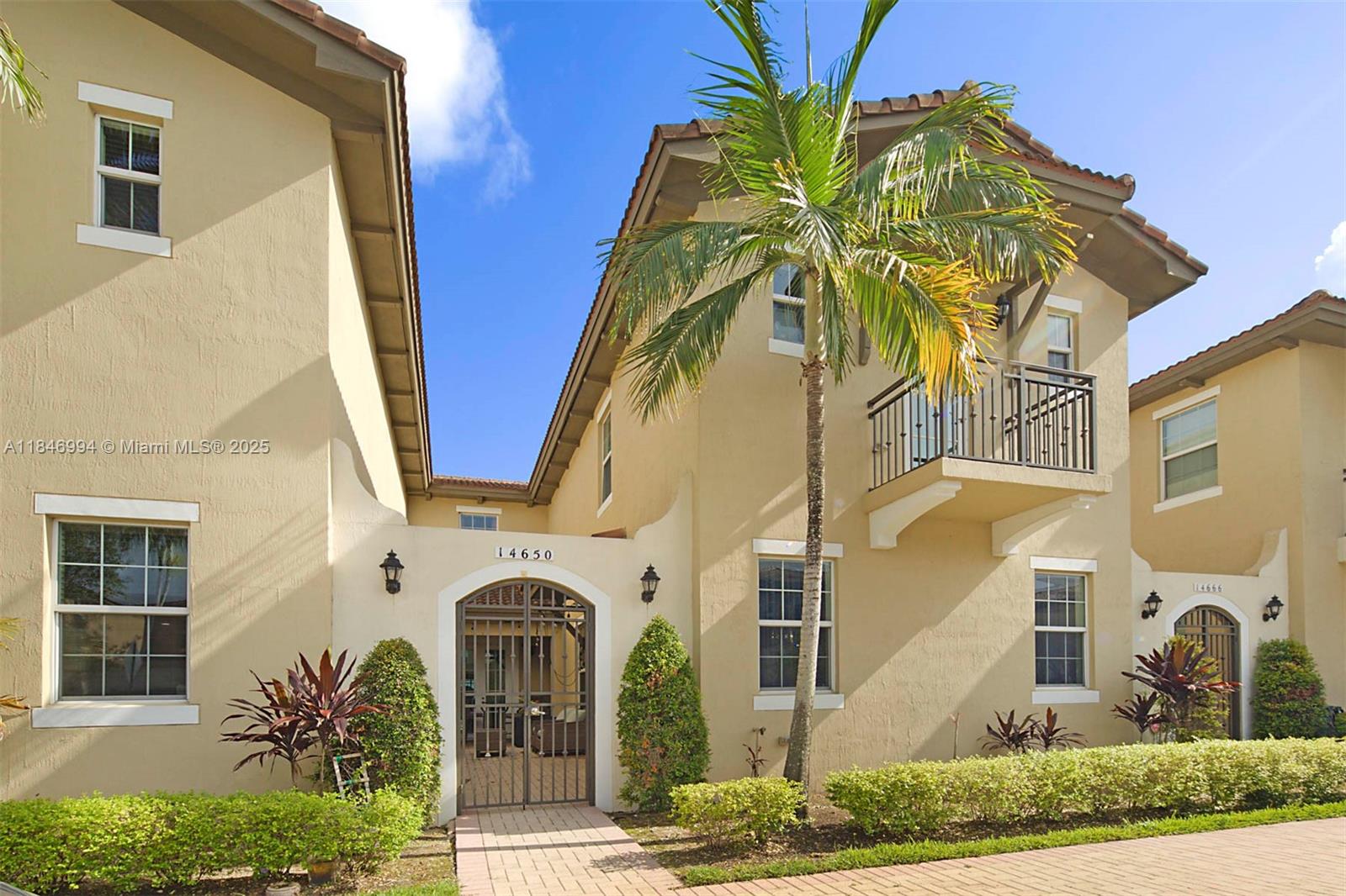 Welcome to this spacious 3-bed, 3-bath townhome in the sought-after Cobblestone community of Pembroke Pines. Built in 2014, this 2-story home offers over 2,300 sq. ft. of living space with a full bedroom and bathroom on the first floor. Enjoy open-concept living with a separate dining area, large family room, and a modern kitchen with granite counters and stainless steel appliances. Upstairs features a loft, plus two more bedrooms including a primary suite with private balcony. Home includes a 2-car garage, back patio, and front courtyard. Cobblestone is guard-gated and ideally located near I-75, shopping, dining, and top-rated schools. HOA covers community amenities and exterior maintenance. Roof and AC are original. Sold as-is; minor stair/handrail updates needed. Move-in ready!