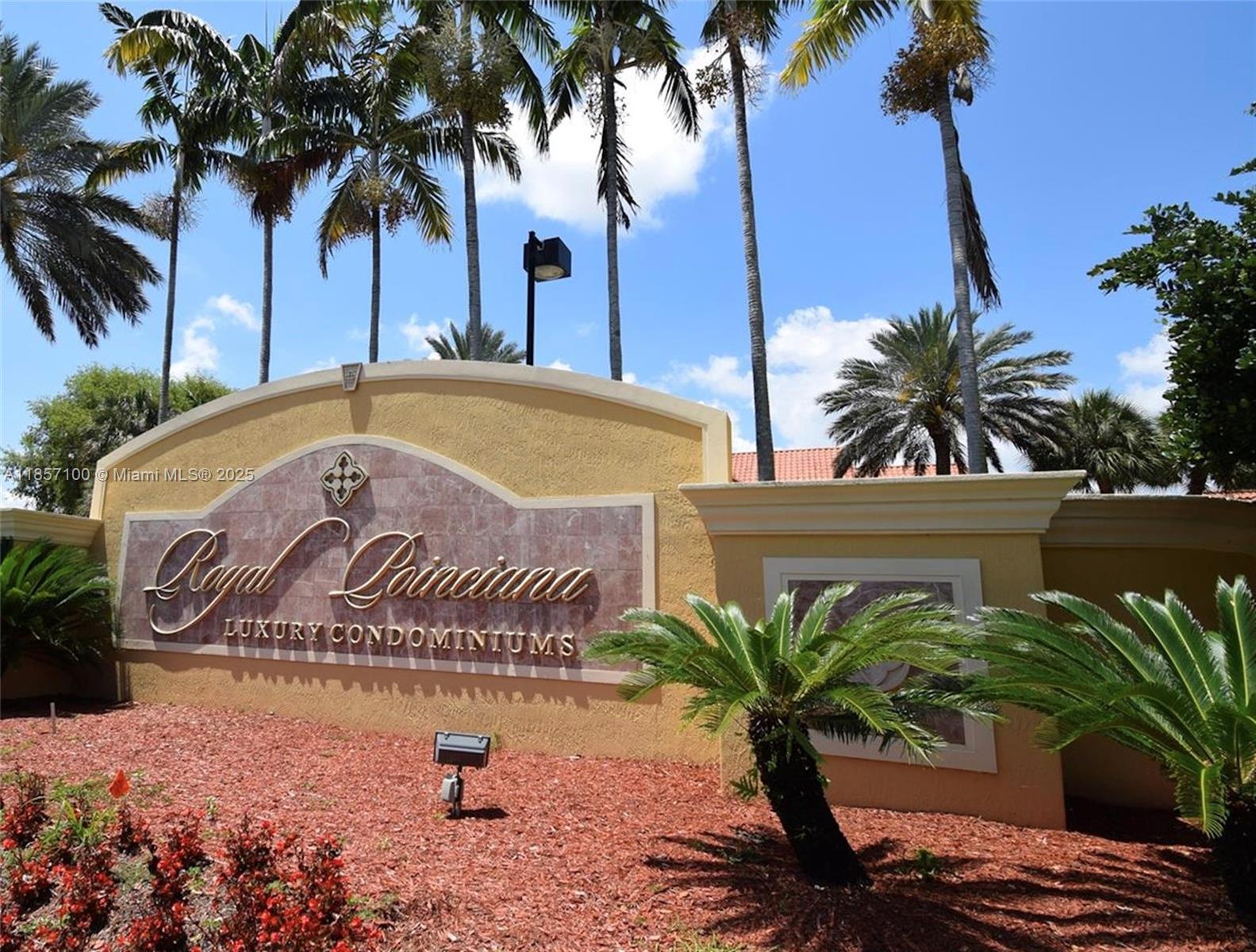 Condo Unit 2 bedrooms and 1 bathroom on the family oriented and gated community of Royal Poinciana Condominium. Unit located on ground floor features an open kitchen, split layout, newer appliances, laminate and tile floorings, recently painted, upgraded bathrooms, modern light fixtures, screened balcony, Washer & dryer inside the unit. Enjoy resort style amenities such as swimming pool, fitness center and club house. Close to highways, shopping malls and schools. Water is included. Pets are welcome with a pet fee no-refundable. First month and Two security deposits required to move in.