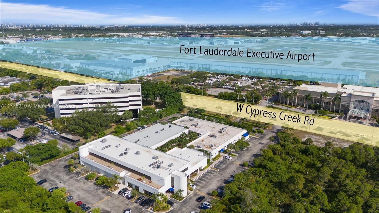 Two offices on ground floor of garden-style office park with plenty of parking across from Fort Lauderdale Executive Airport. Medical corridor with easy access to I-95.
