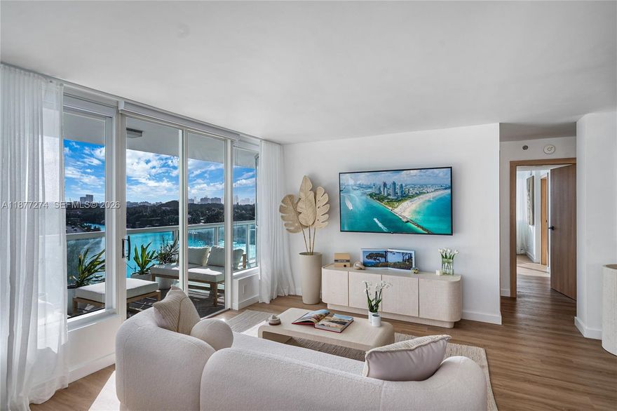 Enjoy Miami Beach living in this 1,200 sqft Fully Renovated Unit in the sought-after Faena District. This 2/2 offers stunning views of the ocean, creek, intracoastal & city from two balconies—perfect for sunrises and sunsets. Featuring an open kitchen with Italian cabinetry, European appliances, and custom closets and doors, this unit is a hidden gem at King David Towers. A boutique building with 48 units, 4 per floor, and a semi-private elevator ensures privacy and comfort. Amenities include a doorman-attended lobby, waterfront gym, steam room, sauna, club room, and pool deck. Experience 5-star hotel living and unmatched investment potential, steps from iconic destinations like Faena Hotel, Edition, Soho House, Fontainebleau, the upcoming Aman Residences, and Casa Cipriani.