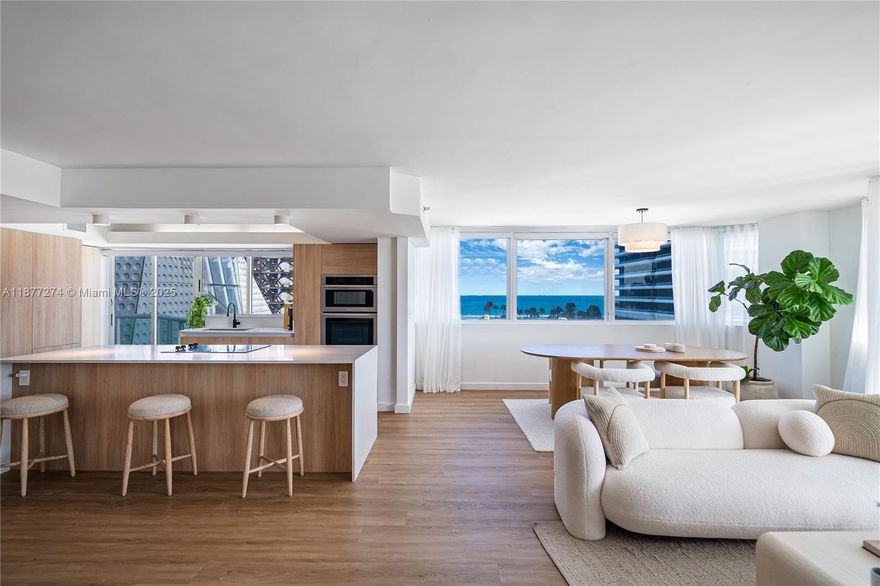 Enjoy Miami Beach living in this 1,200 sqft Fully Renovated Unit in the sought-after Faena District. This 2/2 offers stunning views of the ocean, creek, intracoastal & city from two balconies—perfect for sunrises and sunsets. Featuring an open kitchen with Italian cabinetry, European appliances, and custom closets and doors, this unit is a hidden gem at King David Towers. A boutique building with 48 units, 4 per floor, and a semi-private elevator ensures privacy and comfort. Amenities include a doorman-attended lobby, waterfront gym, steam room, sauna, club room, and pool deck. Experience 5-star hotel living and unmatched investment potential, steps from iconic destinations like Faena Hotel, Edition, Soho House, Fontainebleau, the upcoming Aman Residences, and Casa Cipriani.
