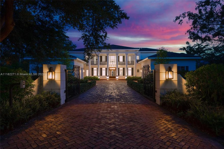 Imagine coming home to a one-of-a-kind, 13,000+ Sq Ft custom-built, newly designed Southern-inspired Pinecrest masterpiece. Elegant craftsmanship set on an acre+ for indoor/outdoor living. Enter through the estate’s majestic entryway, with vaulted ceilings, and enjoy spacious open living, with wide-planked wood floors & Schonbeck Swarovski chandeliers. Step into the magazine-worthy chef’s kitchen with a large marble island & double Viking range. Take the elevator or staircase to breathtaking views of the backyard & infinity pool. Unwind in the luxurious master suite with spa-inspired Victoria + Albert soaking tub, enclosed shower & private steam room. This estate offers a cinema, wine cellar, expansive laundry room, pet shower, a high-tech security & sound system. No detail was spared.