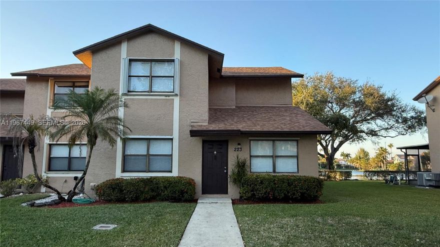 READY TO MOVE IN - WESTON AREA! BEAUTIFUL AND SPACIOUS 3-BEDROOM, 2.5-BATHROOM CORNER-UNIT TWO-STORY TOWNHOME OFFERING 1,876 SQ FT OF LIVING SPACE WITH SERENE LAKE VIEWS. THIS WELL-MAINTAINED HOME FEATURES NEWLY RENOVATED BATHROOMS, NEW FLOORING, AND FRESH PAINT THROUGHOUT. ENJOY A LARGE OPEN LIVING AND DINING AREA, PLUS AN ADDITIONAL DEN-IDEAL FOR A HOME OFFICE OR EXTRA SITTING AREA. THE SCREENED PATIO OVERLOOKS THE LAKE, PROVIDING A PEACEFUL OUTDOOR SPACE TO RELAX AND UNWIND. WASHER AND DRYER CONVENIENTLY LOCATED INSIDE THE UNIT. TWO ASSIGNED PARKING SPACES. WITH ADDITIONAL GUEST PARKING AVAILABLE. LOCATED IN THE HIGHLY DESIRABLE WESTON AREA, KNOWN FOR ITS BEAUTIFUL COMMUNITIES AND TOP-RATED SCHOOLS. COMMUNITY AMENITIES INCLUDE A POOL, TENNIS COURTS, AND BASKETBALL COURTS. JUST MINUTES FROM SHOPPING, DINING, PARKS, AND MAJOR HIGHWAYS FOR EASY COMMUTING.