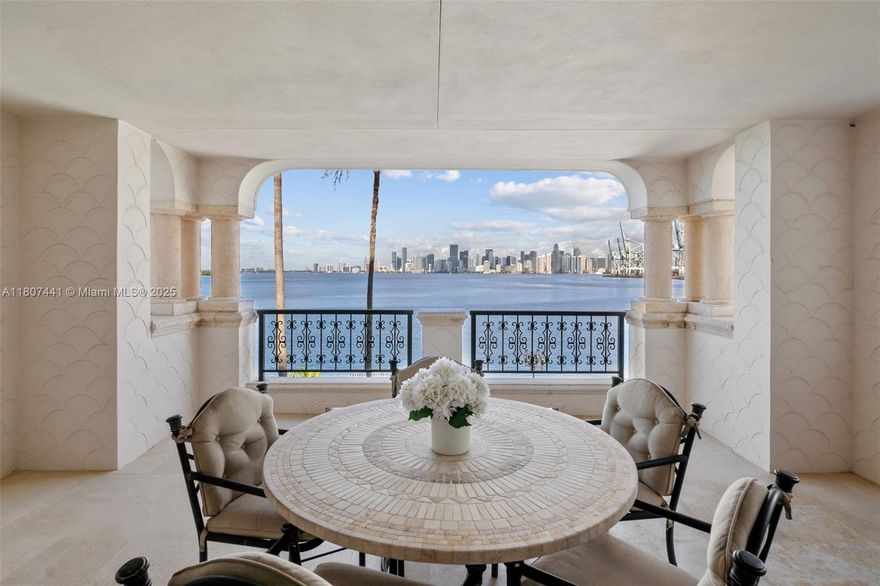 Charming pied-à-mer, this spacious 2BR/2.5BA offers the comfort of a luxurious yet relaxed home away from home. Features marble floors, cozy living areas, a sprawling master suite with double door entry, and a breakfast room. The second bedroom/guest suite includes a private entrance. Entertain on the deep, wide terrace with stunning views of the Miami skyline and sunsets. Private gated courtyard entry adds to the charm and exclusivity.