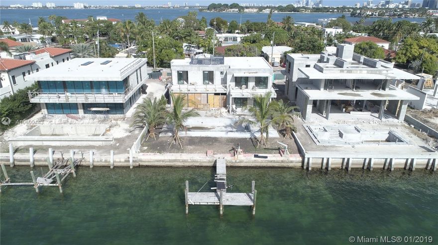 Brand new construction Miami Beach home with 75 feet of prime water frontage. Kobi Karp design.
Great for the avid boater, private extended dock, floor to ceiling windows, high end finishes. 
Completion date: March 2019.