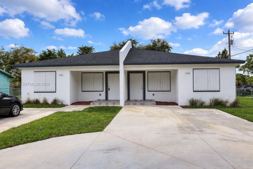 Property located at 1998 NW 47th Street, Miami, FL. Half-duplex built in 2019, situated on an independent oversized corner lot. Fully independent residence with its own separate roof, water meter, and electric meter. Modern open-concept layout featuring a spacious living and dining area with a functional kitchen design. Generously sized bedrooms with excellent natural light. Large backyard ideal for entertaining or future enhancements. Strategically located just 10 minutes from Miami International Airport with convenient access to Downtown, Wynwood, and Brickell. Excellent opportunity in a centrally located area experiencing continued growth and strong demand.