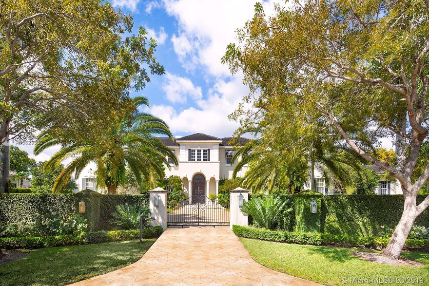 Exquisite North Pinecrest Estate on Private Cul-de-Sac Presents w/ 7 Bedrooms-8.5 baths-8,687 SF on Acre Lot. Marble Flooring-12' Ceilings-Exceptional Living & Dining Rooms-Movie Theater-Mahogany Office-Grand Luxe Gourmet Kitchen w/ Stainless Steel Appliances-Formal Bar & Family Room for Hosting & Entertaining. Fabulous Summer Kitchen & Terrace Overlooking Pool & Gardens. Upstairs Enjoy Glamorous Master Suite w/ Spa Bath & Designer Closet. 4 More En-Suite Bedrooms w/ Game Room. House-Keeping Qtrs-3 Car Garage-All Impact Windows & Doors. Luxury at its Finest.  First showing Monday, March 11