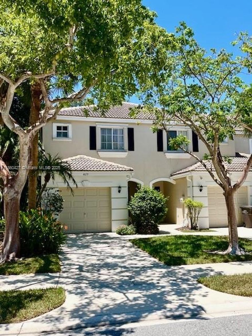 A MUST SEE!!! Charming and fully furnished 3/2.5 two story townhouse. Enjoy a beautiful garden view from the living and kitchen area. Marble floors, freshly painted and lots of natural light. Guest bedrooms with Jack and Jill bathroom. One car garage. Located in a gated community with gym, clubhouse, community pool children playground and more...  Rent includes basic cable and internet. Easy access to major highways, dining and shopping. No pets! Available November 1st, 2025