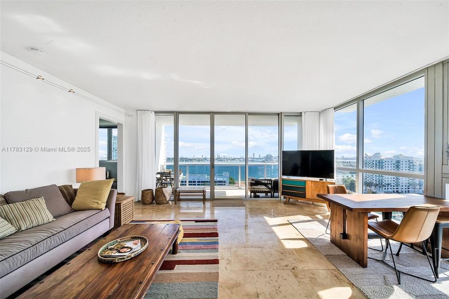Rare 3-bedroom, 2.5-bath corner residence at Blue Bay Tower North Bay Village’s best-kept secret. Perched on a high floor, this architect-designed condo offers breathtaking water views from every room, including the bay, the ocean, Miami Beach, and Downtown. Enjoy over 1,700 sqft of elegant living space, recently updated with a designer kitchen, ceramic tile floors, French bistro-style partition, and more. The unit also features a den, perfect for a home office or playroom, and a large balcony with stunning sunrise views.
Blue Bay Tower is a boutique building offering premium rooftop amenities: pool, gym, sauna and BBQ area. Two assigned garage parking spaces included. Fully compliant with Florida’s latest condo requirements, this residence offers peace of mind, privacy, and style.