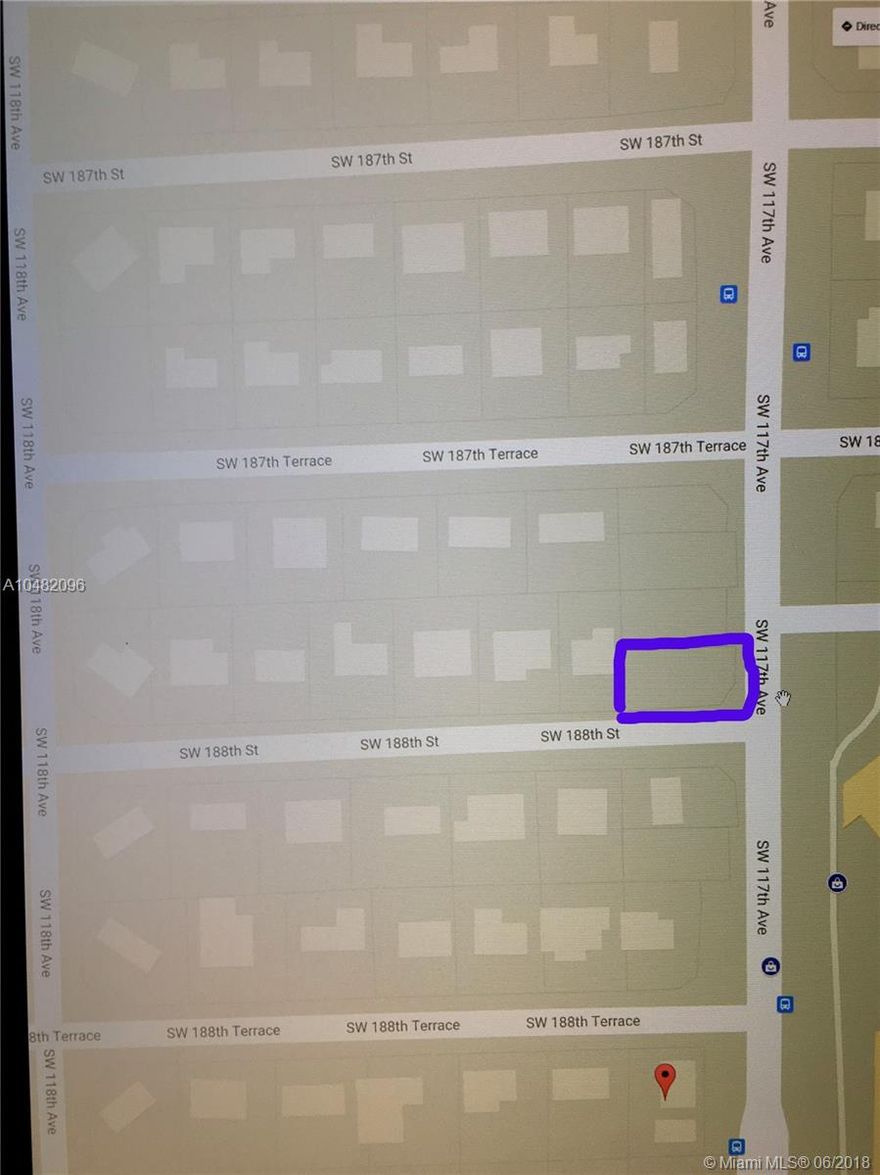 Vacant lot in desirable South Miami heights.