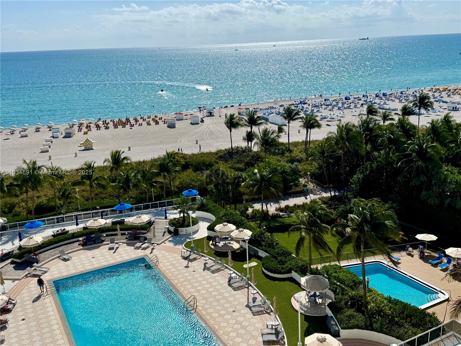 Discover an unparalleled living experience with direct ocean views from this renovated & spacious studio, complete with a private balcony. Fully furnished & equipped, this unit is move-in ready, ideal for both personal use & investment. Situated in the iconic Decoplage oceanfront building, it offers top-tier amenities including 24-hour security, a state-of-the-art ocean view gym, an Olympic-sized heated pool with breathtaking ocean vistas, complimentary 1 valet parking, & laundry facilities on every floor. Located at the coveted intersection of Lincoln Road & the Atlantic Ocean, directly opposite the prestigious Ritz-Carlton Hotel, this unit features a completely remodeled kitchen & bathroom. With flexible one-month rental approvals, this property represents a prime investment opportunity.