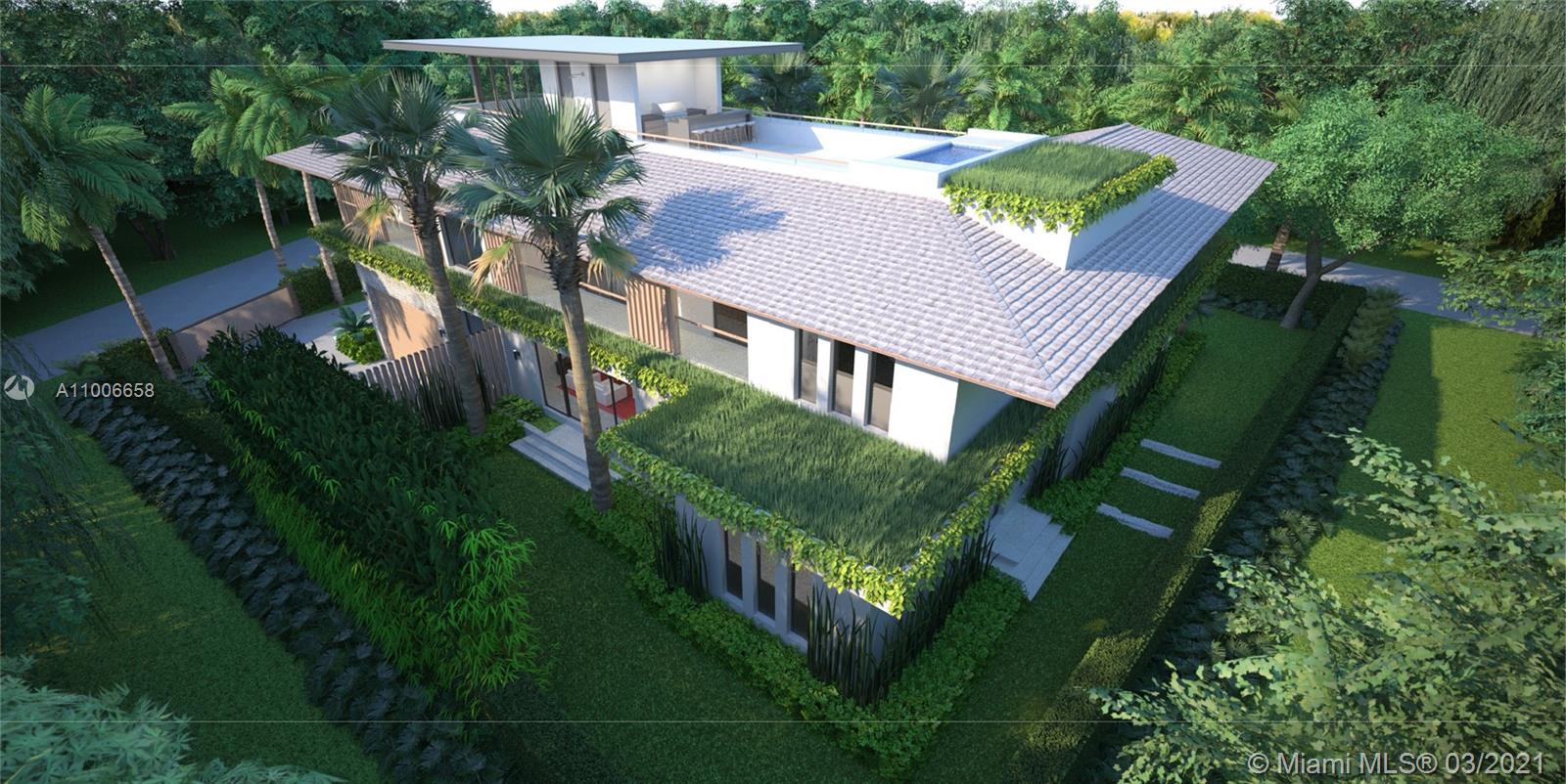 Complete approved project for a CMA Design, Architect, Cesar Molina
5941 SQFT under AC, 8517 SQFT total building
6 Bedroom 8 bath, Beautiful corner lot home with 3 levels, Front yard pool, Elevator, Enclosed 2 car garage
Roof top cabana with bath, entertainment area with BBQ and roof top pool overlooking Key Biscayne, Biscayne Bay, and skyline.
Ready to tear down and start construction. Tennant will leave March 23
Price is for land, plans and permit fees only. Cost of construction not included.