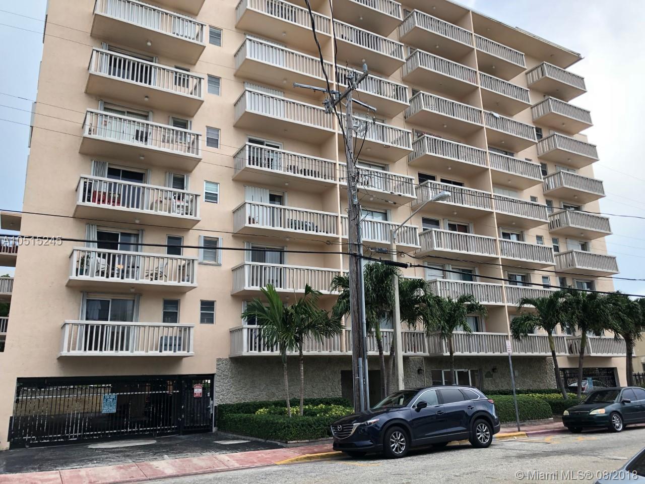 Spacious STUDIO apt 4 blocks from Ocean! Completely tiled, full kitchen with dishwasher and Microwave, full bath, balcony, parking in secured gated garage, pool in building, 2 launrdry rooms, key code entry, fenced property, and surveillance cameras. Neighborhood amenities like North Shore Park & Youth Center. Per Association rules pets are not allowed.