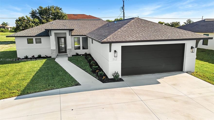 New Construction Homes ready to move in. Unique investors opportunity in Cape Coral. Twin contiguous New Houses (can buy together or just 1) to be used as a main residence with amazing long-term rental AirBNB income producing just beside. The time is now. There's very limited inventory and very soon this Fact will impact the Real Estate Market in Cape Coral, one of the fastest-growing areas in the country. Seller will contribute money to Buyer to be used as Buyer desires. 4beds/2baths/2car garages + circular driveway. Custom kitchen with granite countertops & Stainless Steel Appliances. Open Living Room with Vaulted Ceilings. Tile throughout the house. No Association. Space for pool. Call/Text Agent. Please agent remember to read the Broker Remarks