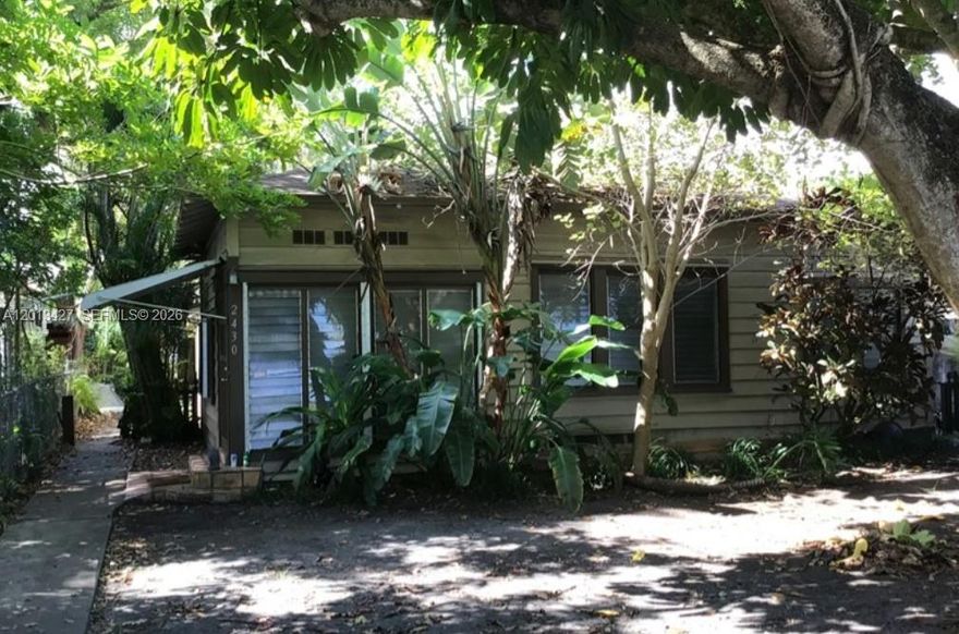 Two separate units on one property. The front structure (facing 26th Street) is divided into a 1 bed/1 bath unit and a 2 bed/1 bath unit. The rear unit (facing 25th Terrace) is a 1 bed/1 bath. Great for investors.

Large yard with mature trees and plenty of shade. No HOA. Pets allowed.

Located in Little Havana, approximately 10 minutes to Brickell, Coral Gables, and the University of Miami. Near Jackson Memorial Hospital, Grove Metrorail Station, and major highways.