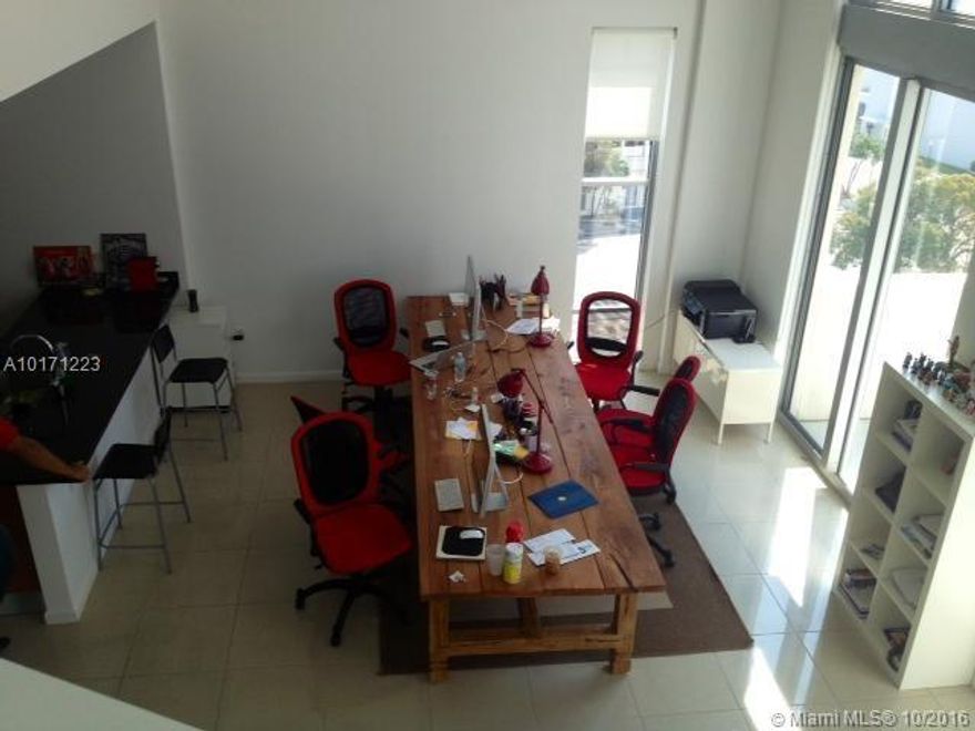 Huge two level 1,411 SQ FT live/work LOFT. 1 BD / 1.5 BA corner with great Midtown city views. Oversized balcony, granite counters and 25' high impact windows.