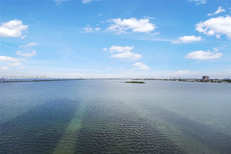 Unparalleled views of Biscayne Bay and the ocean. Corner unit with flow-thru design. A master bedroom and bathroom with breathtaking vews. Private elevator with private foyer. The unit was upgraded with motorized roller shades,  custom closets,  LED-lit mirrors, 2 deeded parking spaces. Aria Reserve boasts two acres of world-class amenities: fitness center, yoga studio, sauna and steam room, wine storage and tasting area, three pools, sports courts, teen lounge, children’s play areas, and bayfront boardwalk. Nestled along Biscayne Bay, Edgewater has become one of Miami most sought-after neighborhood.