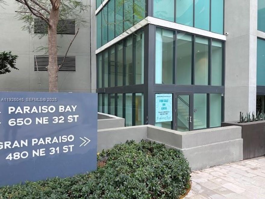 PREMIER CORNER RETAIL / OFFICE SPACE – FIRST TIME AVAILABLE FOR LEASE or SALE at $860K. Completely Built-Out Ready for Immediate Move-In and part of Gran Paraiso – Paraiso Bay Master Community.
This one-of-a-kind, two-level space offers premier visibility at the entrance of the Paraiso District. Featuring approximately 815 sq. ft., the space has direct access to the Gran Paraiso lobby and garage plus immediate exposure to 2,500+ Paraiso District residents. Corner unit is ideal for a service/retail oriented business seeking exceptional foot traffic with a built-in customer base. Prefer complimentary business for the community. 2-Level multi-Functional Layout, Includes open retail/office area, upper mezzanine office, private bathroom, independent Temperature Control AC/Heat Exchanger Unit,  one (1) assigned parking space included, 1/2 Bath
Travertine Floors throughout, Power Blinds, approx. 20' height, New Paint and base Water Sealant.

LEASE OFFERING:
$6,000/month GROSS RENT
Landlord pays all utilities, taxes, maintenance, HOA dues, and insurance.
Tenant Responsibilities provided upon qualified interest level.
COMPARATIVE LEASE: CU-7, Raw Unfinished Space NNN $4400/M, 7/2025

FOR SALE AT: $860,000
HOA dues: $287
2025 taxes: $5200
COMPARATIVE SALE: SPACE CU-2 $860,000, 7/2023