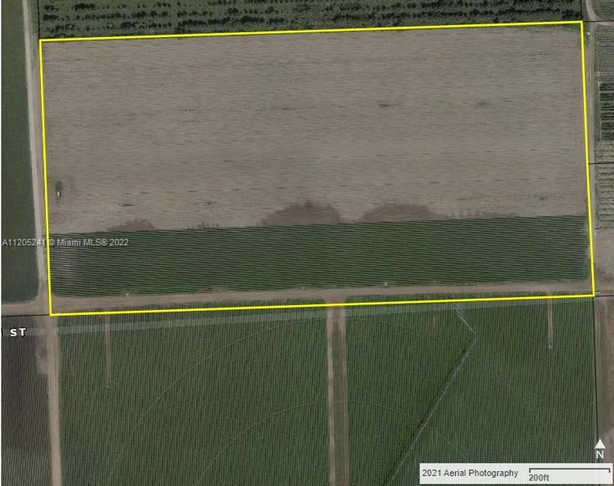 Immediately West of Tamiami Airport. Hot market to north at Kendall Drive. Also immediately NW at 120th St. 
This is farmland and almost on the Urban development boundary line. It has zoning as: 8900 INTERIM-AWAIT SPECIFIC Zoning. The entire area has a road joining Kendal residential with Oak Creek Park below 136th St. The east end of the airport has Industrial Commercial zoning. This parcel is easy to access and view.