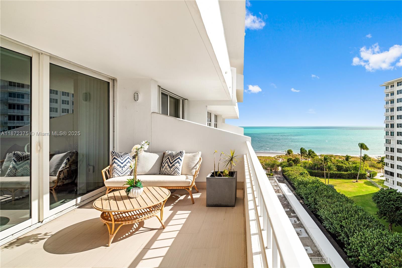 Uniquely large and spacious, this rare unit is the largest currently available in the Commodore Club on Key Biscayne. With 3 full bedrooms plus a spacious den and over 2,100 square feet of living area, there’s plenty of room for everyone. Lovely neutral flooring throughout leads into 2 wide balconies with room for dining, lounging and BBQs while overlooking the water. The sleek modern kitchen features GE appliances and countertop seating in the open concept. Commodore offers guard gated entrance, tennis courts, gym, sauna, pool, and beach access with chairs and umbrellas, a pergola with outdoor BBQ’s, and a social room. The unit comes with 2 covered garage parking spaces and 2 storage spaces as well. A Very Special Home.