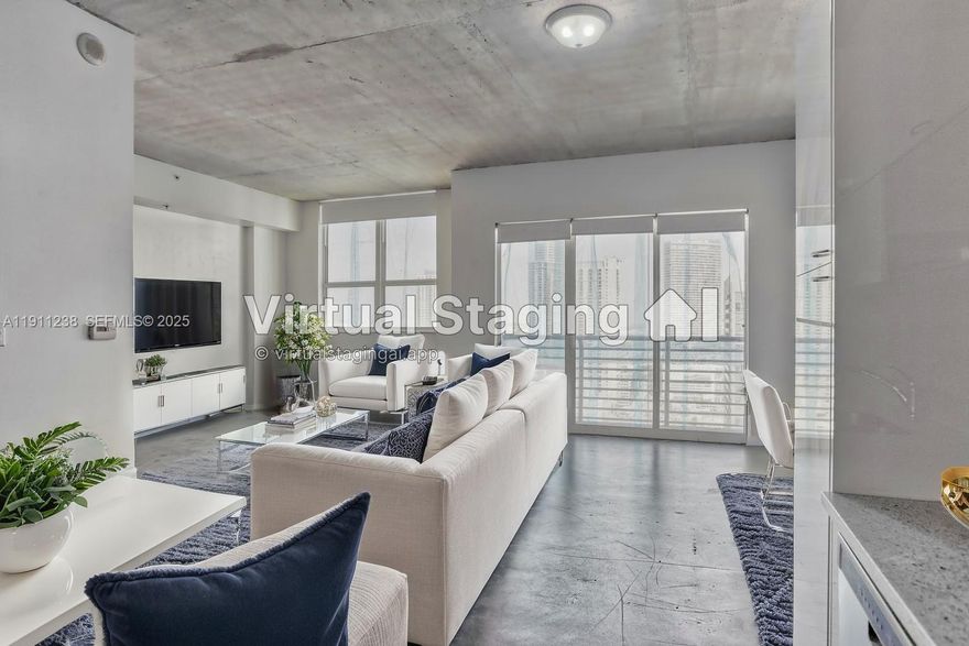 Loft style open floor plan one bedroom apartment on the 29th floor in Loft II in downtown Miami with a MetroMover stop below the building for easy commutes. The apartment features polished concrete floors, high ceilings, a European style kitchen with stainless steel appliances, granite countertops, washer/dryer in unit. There are great city views from the balcony. Amenities include two pools, spa, state of the art gym, 24 hour security. Located in the heart of downtown Miami and walking distance to Bayside Market Place, Miami Dade College, shopping and restaurants. The building has a rooftop retreat with pool. Tenant parking available$60/month in Miami garage across street from building. Basic cable and internet included in the rent.