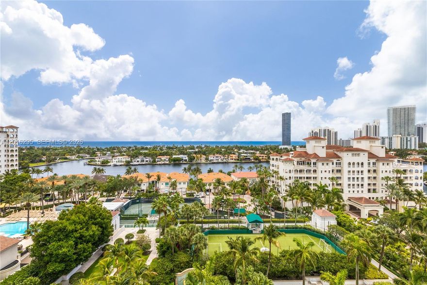 14th Floor Porto Vita | Intracoastal & Ocean Views | Priced for the Buyer Who Sees Potential Needs paint, buffed floors, and new carpets — that's it. Nothing structural, nothing scary, just the kind of cosmetic work that makes a place feel like yours when you're done. And it's only 1 of 30 True four bedroom units in Porto Vita
What you can't change is the 14th floor perch overlooking the Intracoastal, the Atlantic glittering in the distance, and lush tropical greenery below that makes you feel like you're somewhere between Sublime ocean views and Costa Rica lush tropical gardens. It's the kind of view that stops you mid-sentence every single morning.
Structurally solid, architecturally distinguished, and sitting inside Porto Vita — Aventura's most coveted resort community. Spa, tennis, pickleball, dining, the whole lifestyle is here. This unit is priced for what it needs today, not what it'll be worth when you're done. For the buyer who isn't afraid to pick out paint colors, this one is special.
