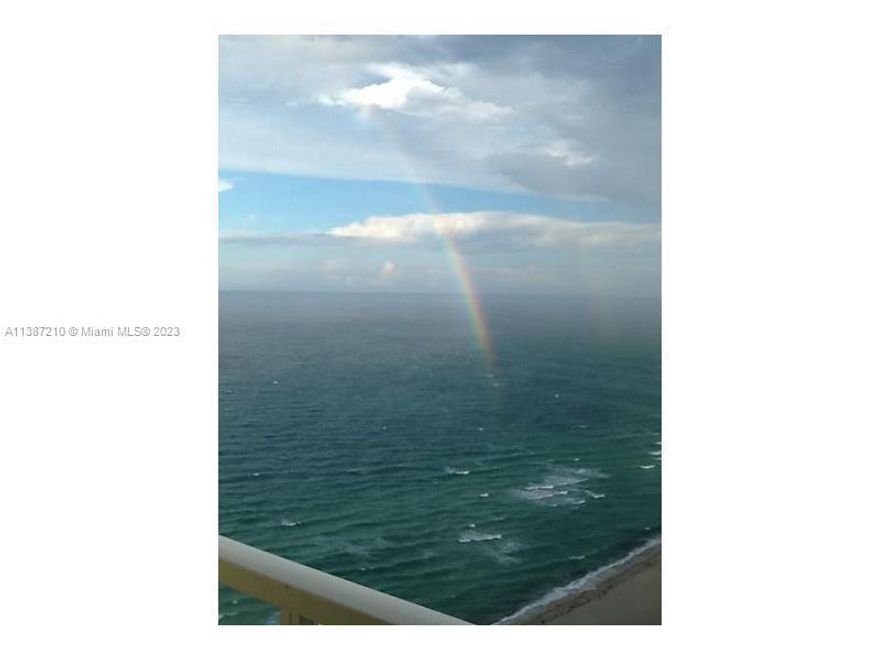 Panoramic Ocean, City and Bay view. Large corner balcony with amazing  sunsets. Amenity include  new fitness center, beach and Pool services, 24 hour valet, concierge and security. There is a restaurant by the oceanside at the Landmark Fishing Pier. as a bonus. Conveniently situated within short distance to Aventura Mall, Bal Harbour Mall, Oleta Park, Gulfstream Race Track and Casino, South Beach, Major airports. Great opportunity to buy 1423 s.f. at oceanfront La Perla Residences. Rental Policy: 12 times a year.