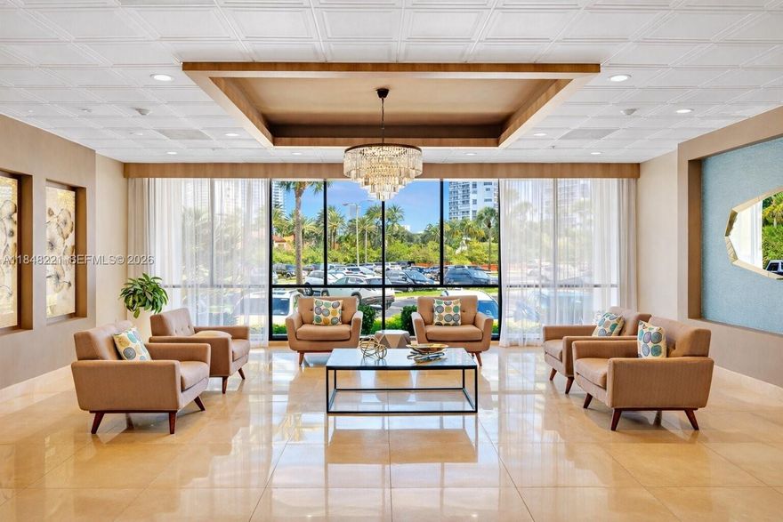 Stainless steel appliances, granite countertops, all in one washer/dryer inside unite 38ft long balcony, 24/7l doorman security, one assigned parking spot, across the street from Aventura Turnberry Golf course, 3 mile soffer walking trail, waterfront building, 40 year recertification completed, short distance to reknown Aventura Mall. Byke ride to Sunny Isles Beach. Top rated schools shuttle service to Brightline train station.