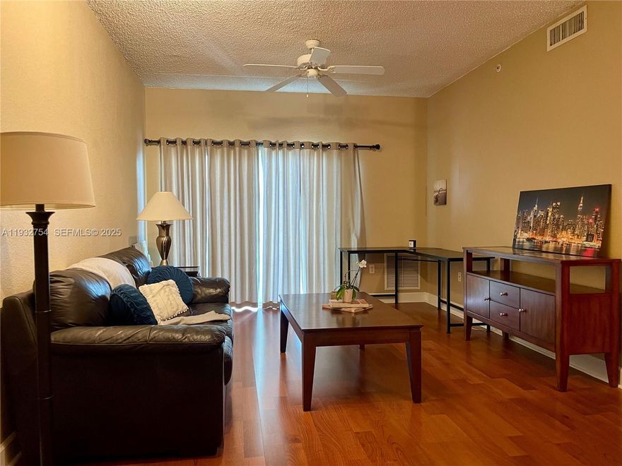 Invest in the heart of South Miami. Spacious 1 bedroom, 1 bathroom end unit, with washer and dryer inside. Featuring 652sf, laminate wood and tile floors, balcony, 2.5 year old AC, walk-in closet in bedroom, additional closets for storage, ceiling fans, track lighting, and an assigned covered parking. Building is well manage with reserves and is currently being painted inside and out, and carpets changed. Amenities include: resort style pool, BBQ area, fitness center, billiard room, internet cafe, garden, and 24/7 security. Minutes away from the South Miami Metro Rail station, University of Miami, Larkin Hospital, South Miami/Baptist Hospital, Library, restaurants, shops and so much more. Owner/Agent. Great opportunity for investors. Rented until Aug/2026.