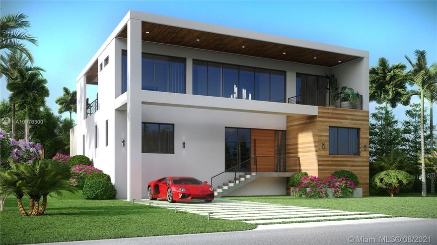 New Construction modern masterpiece privately nestled in the most exclusive portion of Miami Shores features an incredibly rare rooftop deck with views to the adjacent bay. The towering 30’ ceiling foyer & 13’ first floor ceilings create a truly extraordinary scale. The very definition of an entertainer’s dream includes an ultramodern Pedini kitchen, Miele/Wolf appliances, saltwater pool, outdoor kitchen, and is a smart Lutron house. Structurally fortified above code, a home of this sophistication is rarely ever available in this area having historically only been offered twice before.