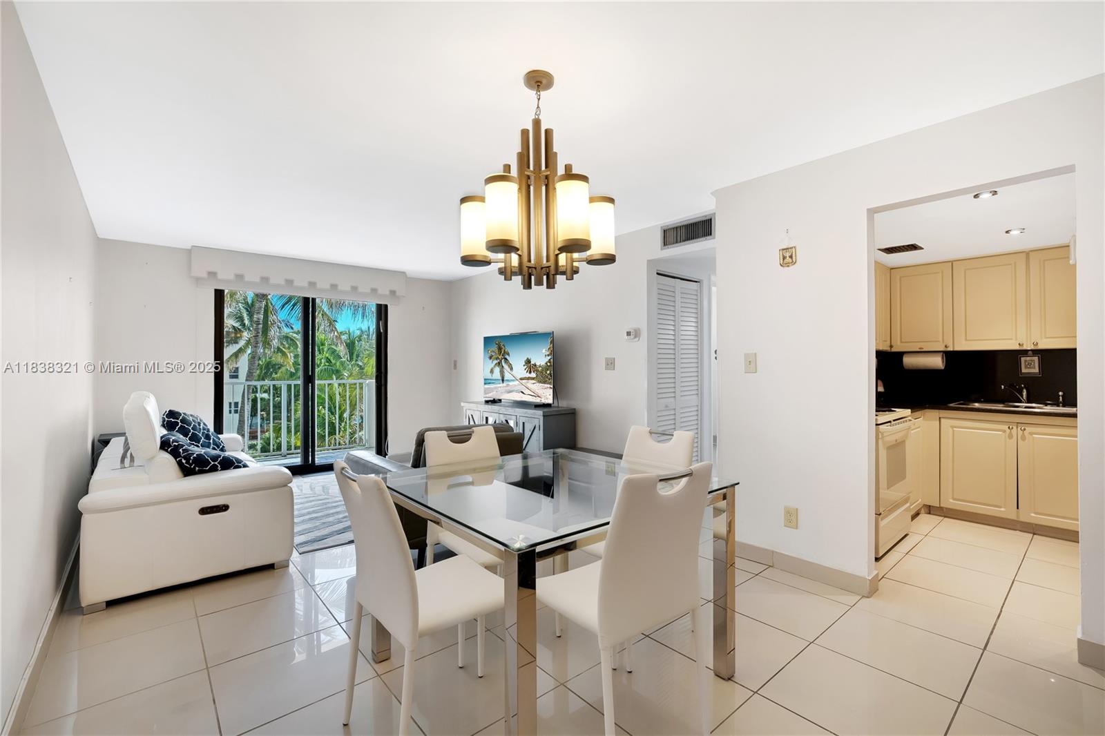 Sunlit beachfront condo featuring a spacious balcony with an ocean view, washer/dryer in unit, renovated kitchen and bathrooms, tile floor throughout, and hurricane impact windows. The Vendome is a boutique oceanfront condominium offering direct access to the beach and boardwalk. Ideally located just steps from Soho Beach House, the Fontainebleau, and the shops and restaurants of 41st Street, it combines coastal charm with everyday convenience. With quick access to the airport, Bal Harbour, and the Design District, you're well connected to everything Miami has to offer. Building amenities include a swimming pool, gym, sauna, 24-hour lobby concierge, and beach service.