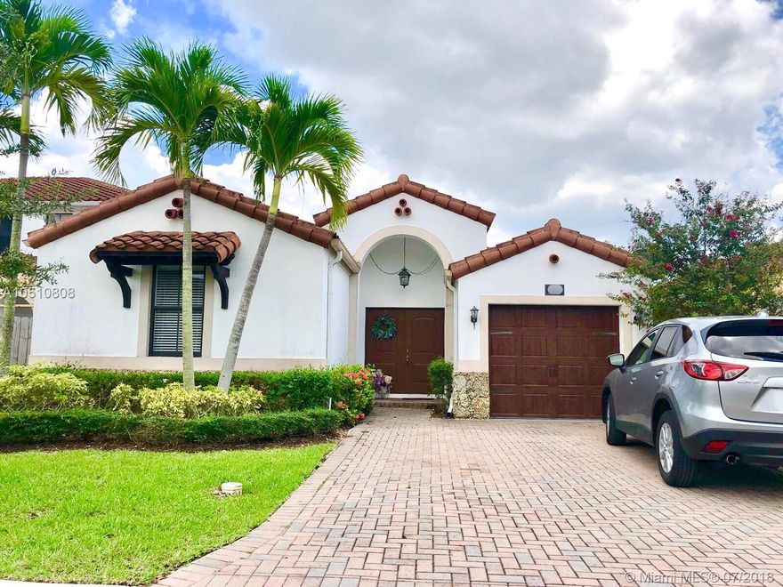 BEAUTIFULLY  KEPT 3 BED/ 2 BATH, ONE STORY SINGLE FAMILY HOME IN "LAS RAMBLAS" GATED COMMUNITY (NO HASSLE OF GOING UP AND DOWN STAIRS!). OPEN LAYOUT, SPACIOUS MASTER BED AND BATH, STAINLESS STEEL APPLIANCES, GRANITE COUNTER TOP, IMPACT WINDOWS, NICE BACKYARD WHICH IS PERFECT TO ENTERTAIN OR JUST RELAX! AMENITIES INCLUDE POOL, GYM, CLUBHOUSE AND TENNIS COURTS.  HOA FEE INCLUDES WIRELESS INTERNET & BASIC CABLE.