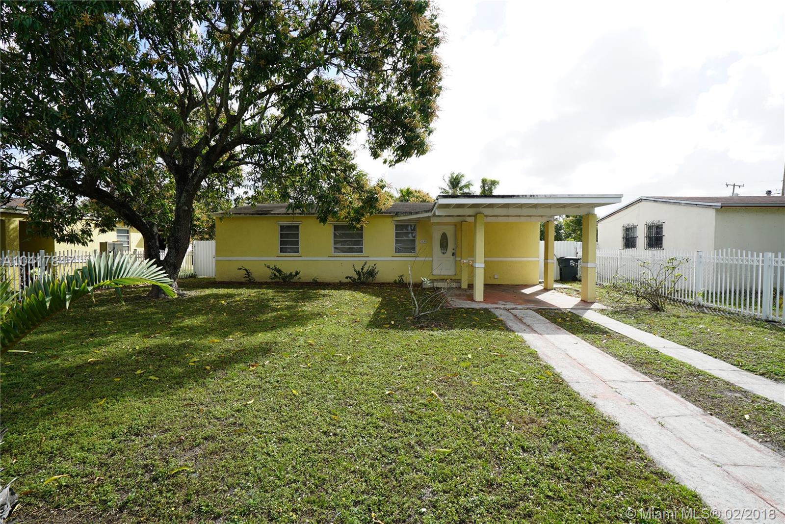 Lovely 3 bedroom, 1 bathroom house in North Miami. Great house, awesome layout, large lot, spacious fenced backyard with room for pool, large front lawn, driveway with carport. Pleasant residential area, with parks and schools in close proximity. Don't miss out on this grand opportunity! Schedule your showing with ShowingTime today!