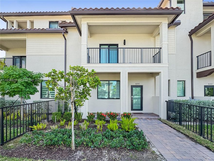 Experience contemporary elegance in this brand-new townhouse located in the sought-after Urbana Downtown Doral neighborhood. Built in 2023, this spacious 3-bedroom, 2.5-bathroom home features high-end upgrades, including gorgeous porcelain flooring on the first floor and stylish laminate flooring on the stairs and second floor. The expansive master bedroom boasts a generous walk-in closet for all your storage needs, while the upstairs washer and dryer add convenience to your daily routine. Perfectly situated near major attractions like Dolphin Mall, Miami International Mall, MIA Airport, and the Palmetto Expressway, this townhouse offers easy access to top-rated restaurants, premium health centers, grocery stores like Publix, and leading banks. Enjoy upscale living in a vibrant community with everything you need just minutes away. Don’t miss out on this exceptional opportunity to own a piece of modern luxury in Downtown Doral—schedule a tour today!