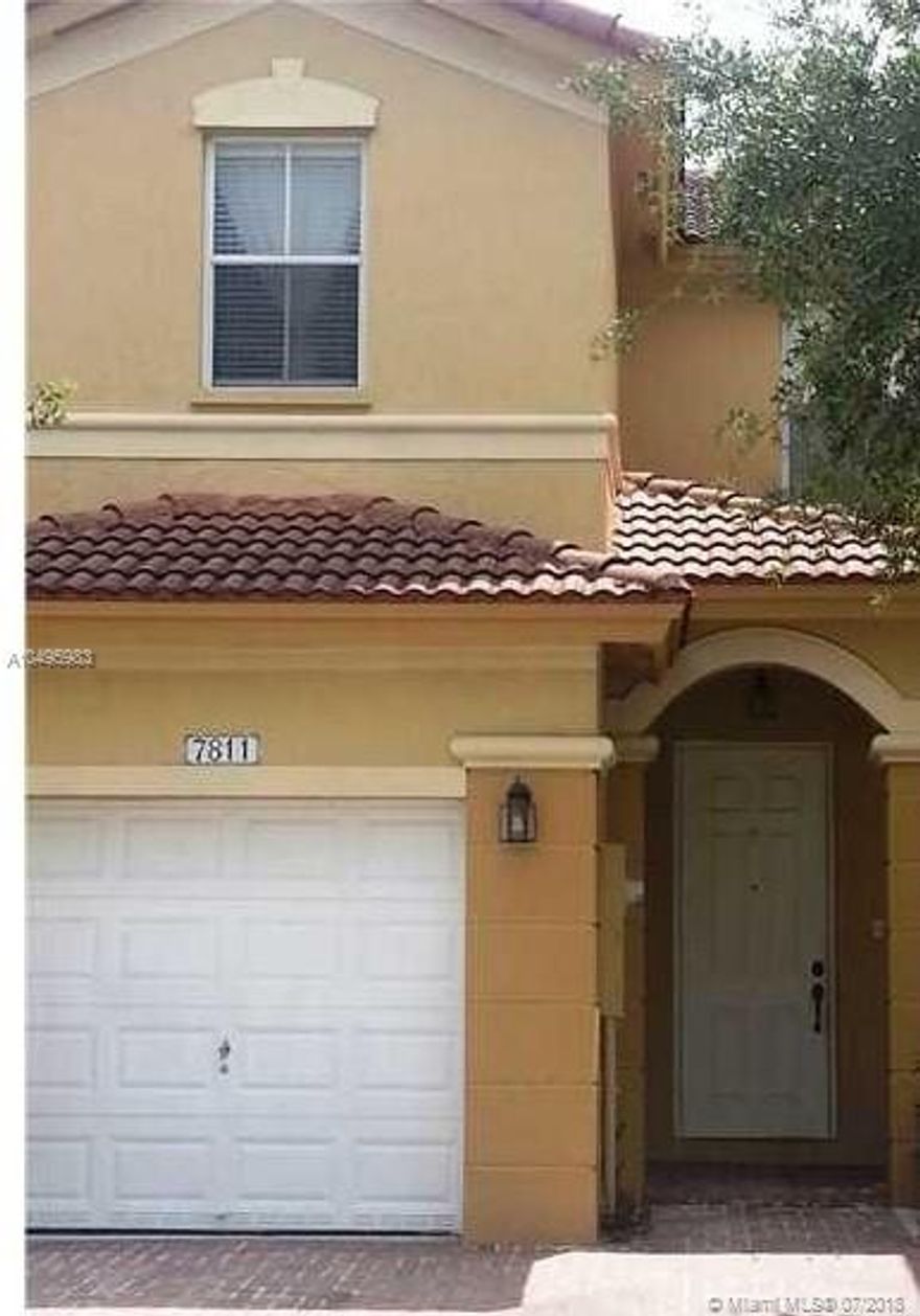 Great Unit in Doral. Three bedrooms, two and a half bath, attached one car garage and fenced patio. This unit is in very good condition . The unit is rented on a month to month basis.