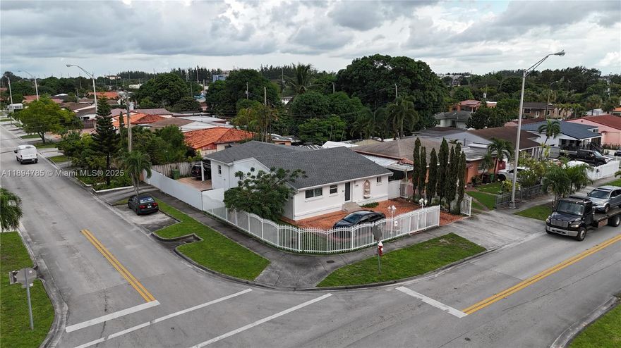 Excellent Corner Lot Opportunity. Beautiful one-story home located in the heart of Hialeah, in one of the most desirable areas. Sitting on a spacious, this property offers two independent entrances, providing great potential to expand or convert part of the home into a private apartment or in-law suite, perfect for extra income or multigenerational living. Features 4 bedrooms, 3 bathroom, and a family room, along with a new 2024 roof, impact windows, and a large 5,590 Sq. Ft. fenced lot with a terrace area and plenty of space for entertaining. The paved driveway accommodates 4 or more cars. No HOA and a prime location close to everything Hialeah has to offer, this property is ideal for homeowners or investors alike. Don’t miss this excellent investment opportunity!