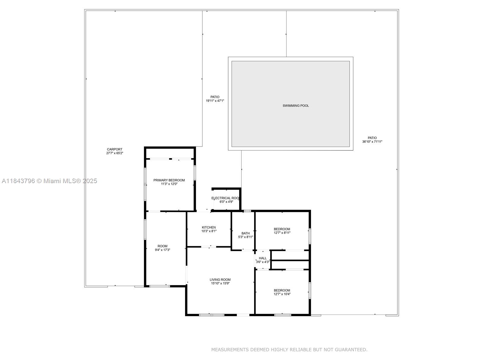 Three bedroom home with brand new pool will not disappoint. Very large, third bedroom with the ability to make a master or in law suite. Plenty of space for boat or RV.