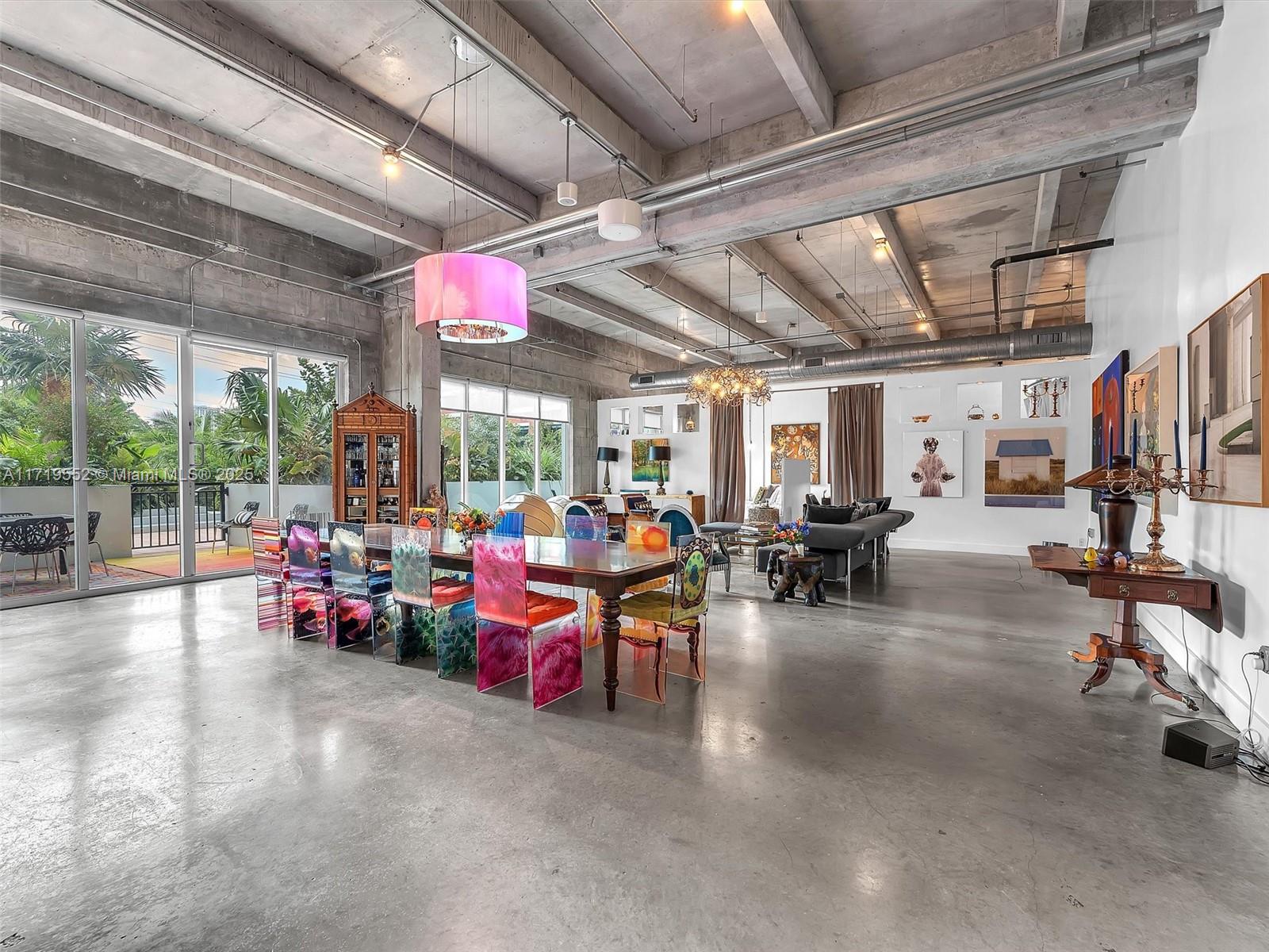 Discover loft-style living in this fully furnished 2-bedroom residence at Parc Lofts in downtown Miami.
Featuring stunning art pieces, 15-foot ceilings, expansive windows, and an open-concept layout, this stylish home is perfect for hosting guests. The split-bedroom design includes a Murphy bed in the second bedroom, offering flexibility for visitors.
Two private patios (500 sq ft) provide direct access to amenities like a lap pool, jacuzzi, and tranquil garden. The building offers 24/7 security, a doorman, and gated parking. Renter's insurance is required. Available March 15, 2025. ESA/service animals only.