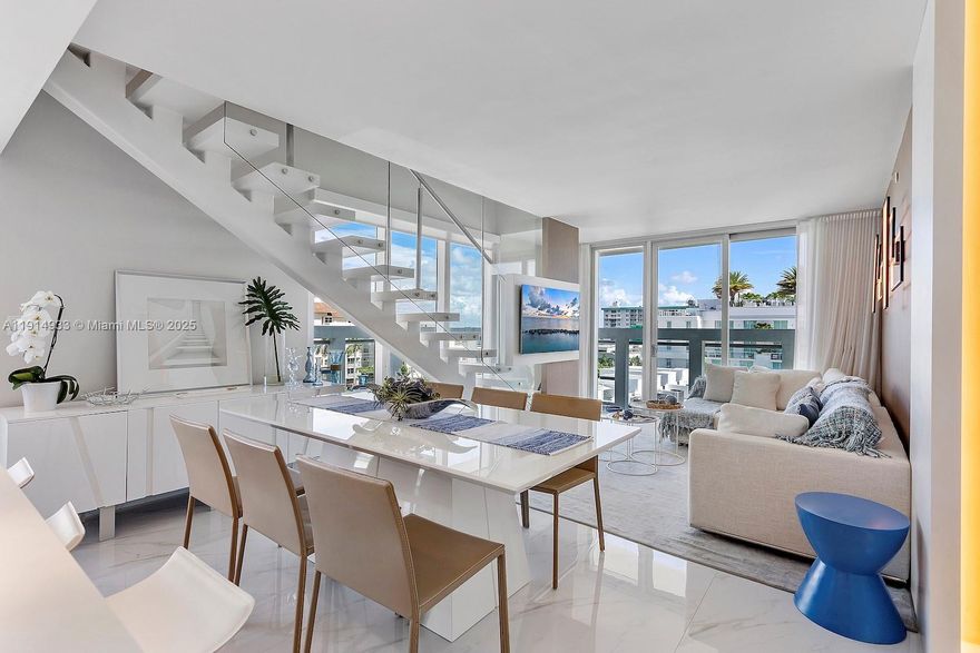 Stunning Penthouse 3/3 unit distinctive One by Tross in the heart of Bay Harbor Islands. Enjoy the beautiful sunsets from unit's PRIVATE ROOFTOP JACUZZI ! 7-floor building with 17 luxury residencies.
Two Covered parking spaces and a storage room on unit's floor. Amenities include a rooftop pool and gym. PRIME LOCATION  just minutes from Bal Harbour Shops, beaches and top rated School  K-8 school (an "A" school for 16 consecutive years!)Currently listed on airbnb with Stellar 4.87-star rating , the property generates high income! A turnkey investment with immediate returns. UNIQUE IN THE AREA, please contact agent.