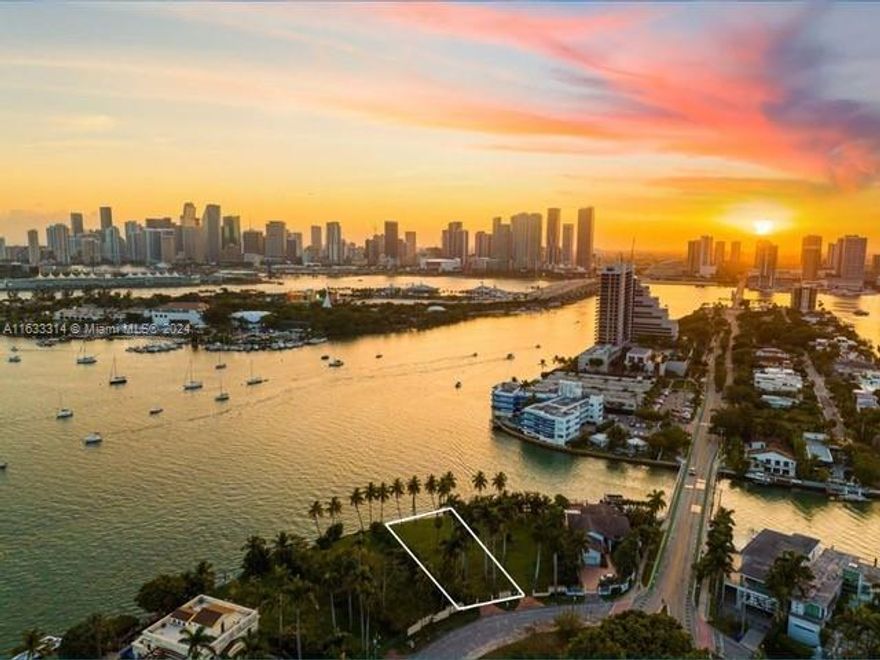Build your dream home on this prestigious waterfront property with approx.. 13,383 square feet with 104 ft of waterfrontage. Located at the SW tip of San Marco Island, this property offers captivating unobstructed open bay sunset views of the Miami downtown skyline. A captivating row of palm trees adorn the water's edge, creating a picturesque frame for breathtaking sunsets. Situated at the heart of the coveted Venetian Islands, this exceptional location is in close proximity to Sunset Harbour retail & restaurants, the Design District and world-class shopping, dining and beaches. Close to schools such as Ransom, Cushman, and Country Day, and close to the new office towers in Brickell. Ability to build over 9,000 sq feet of living space and luxurious roof top entertainment deck.