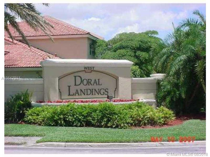 Beautiful 3 bedroom, 2.5 bath townhome in Doral Landing West.  One car garage, very well kept paved patio, ceramic tile downstairs, new carpet upstairs.  Excellent location, close to expressways and much more!  Available after 8/15/2018 - NO PETS!  Easy to Show.