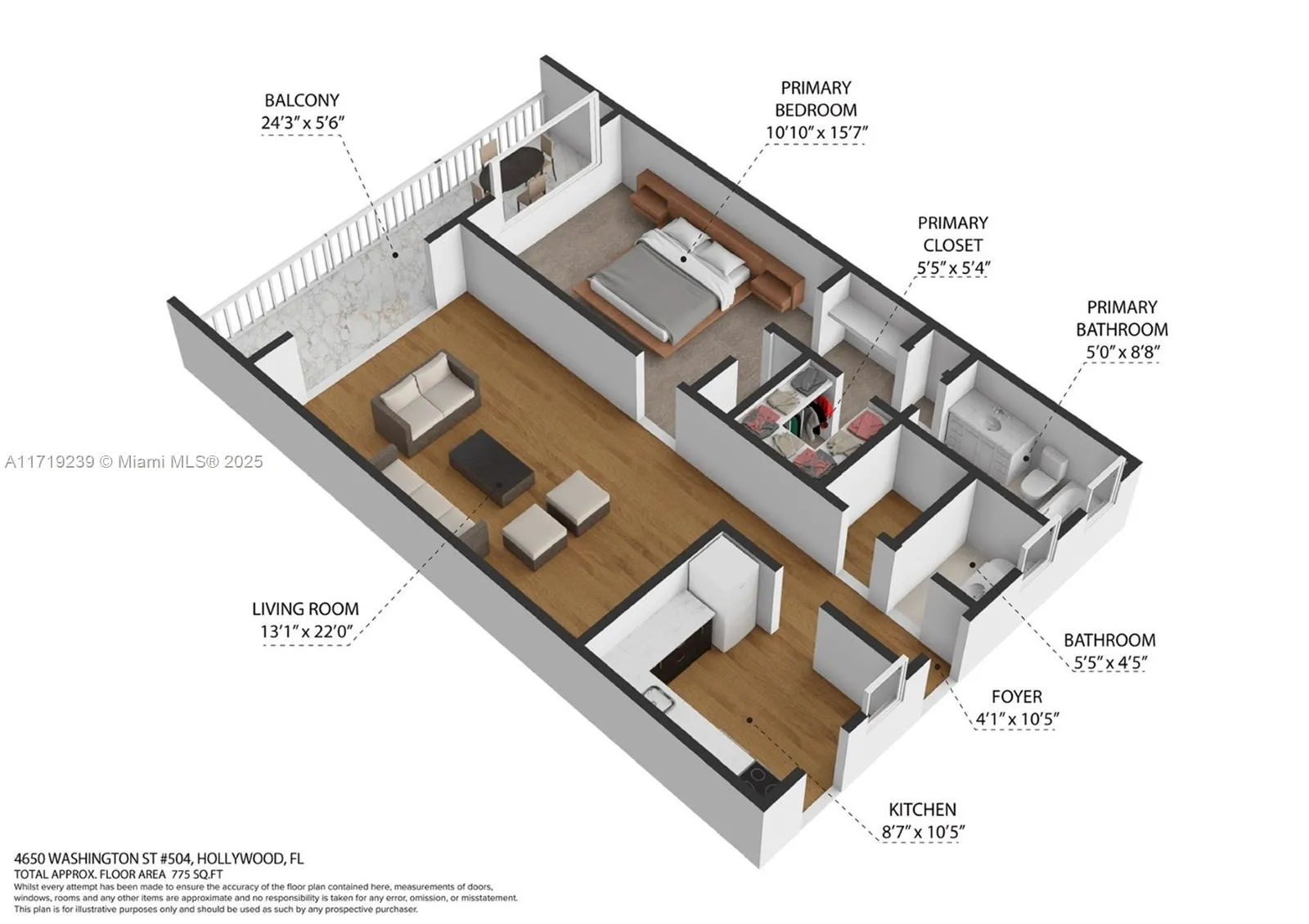 Hollywood, Florida 33021, United States, 1 Bedroom Bedrooms, ,2 BathroomsBathrooms,Residential,Active,21708